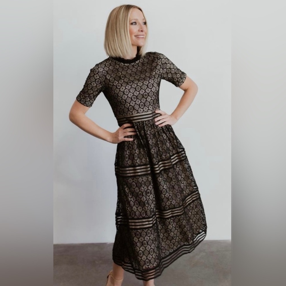 Baltic Born Windsor Lace Midi Dress, Black, Size XL - Picture 13 of 14